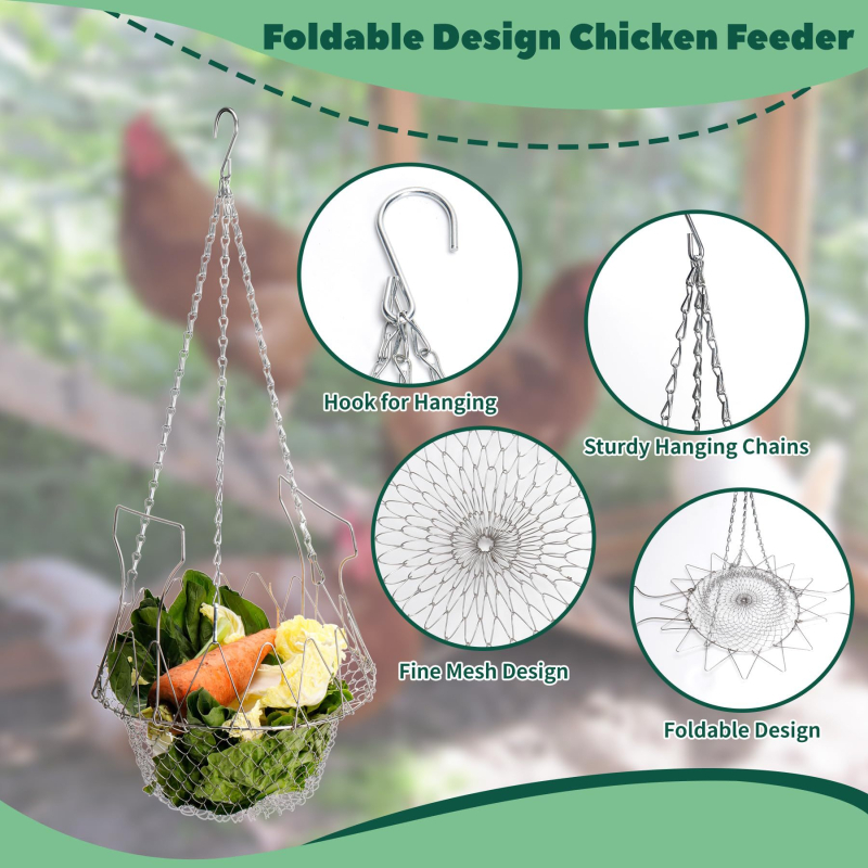 Függő csirke etető zöldségekkel és gyümölcsökkel (márka nélküli, nem importált)