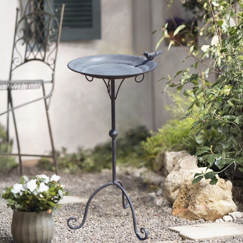 Madár etető- és itatótál leválasztható dizájnnal, vas anyag, pastoral stílus, karton csomagolás