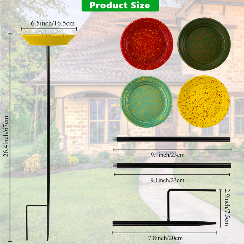 Комплект от четири железни хранилки и водни басейни за птици за градина