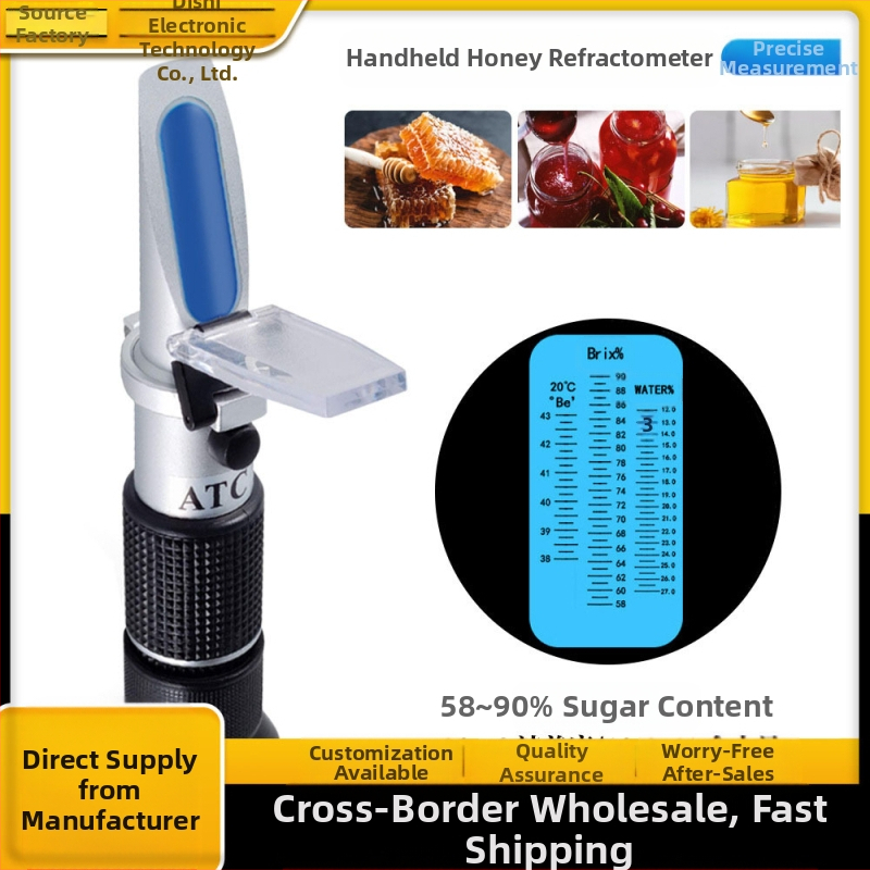 Medus koncentrācijas refraktometrs RF008bx | cukura diapazons 58–90% | displejs ar skalas mērogu