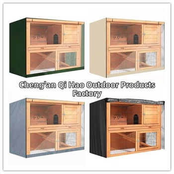 Κάλυμμα τετράγωνης κλουβί για κουνέλια, ύφασμα 210D Oxford με PU ασημένιο επίστρωμα, προστασία από σκόνη, αδιάβροχο και UV προστασία, λογότυπο με εκτύπωση, συσκευασία σε αδιάβροχη τσάντα αποθήκευσης με φερμουάρ