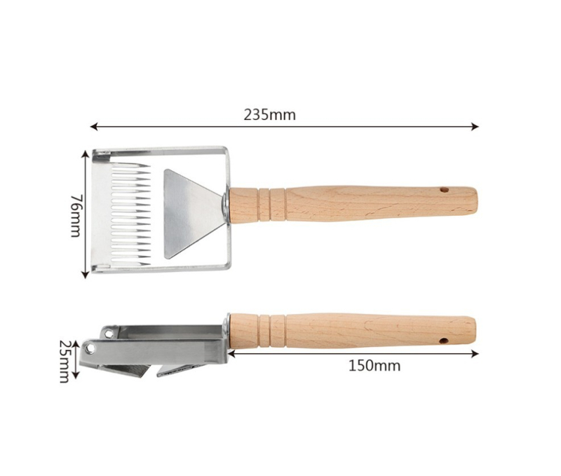 TX Bitininkystės Įrankis: Adatinė Medaus Šakutė su Medine Rankena, Skirta Derliui