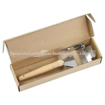 Εργαλείο μελισσοκομίας – κουτάρα με διπλό ξύλινο χερούλι από ανοξείδωτο ατσάλι, μοντέλο Honey Fork, κατάλληλο για συλλογή μελιού