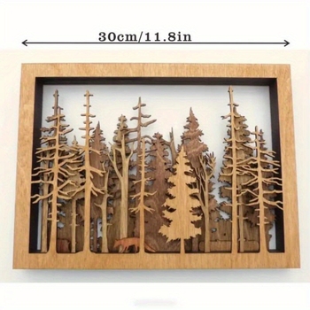 1 бр Forest Wildlife 3D арт – PP декоративна пластина, кръгло сечение