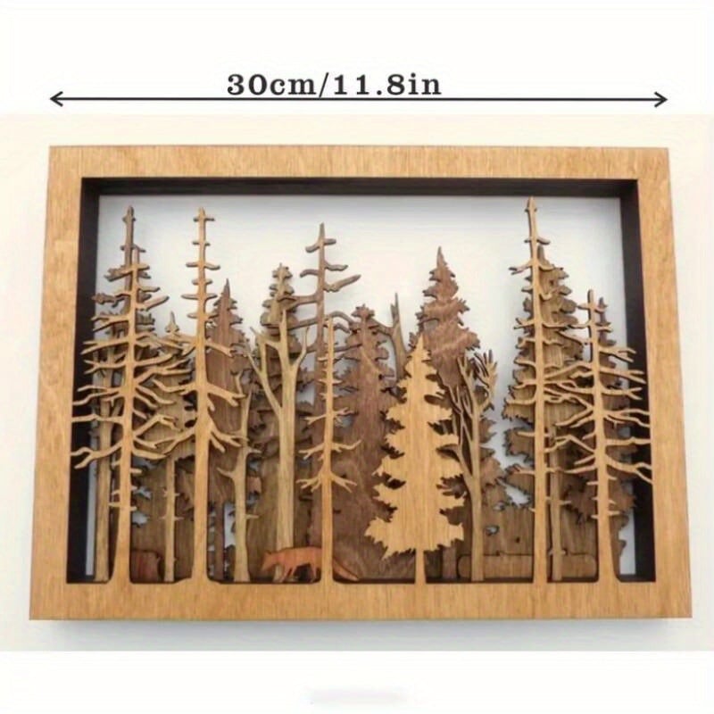 1 τεμάχιο Forest Wildlife 3D art – PP διακοσμητικό πάνελ, κυκλικό σχήμα