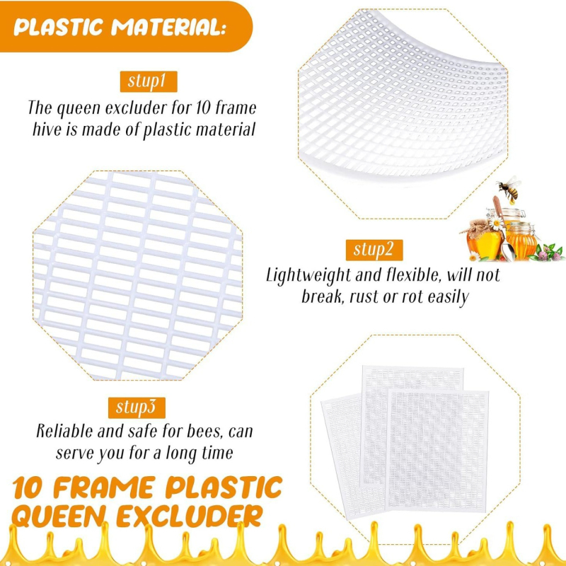 Пчеларски инструменти – пластмасова дъска за изключване на кралицата в кошерите, разделяне на кралица и развъждане