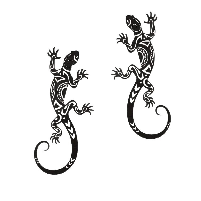 Gecko metalni zidni ukras – željezo, graviran, nepravilnog stila, moderan dizajn reptila za unutarnji dvorište ili balkon