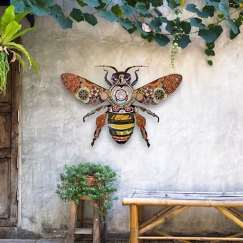 Fém méh falidísz – vintage stílusú, nappaliba való, modern és egyszerű