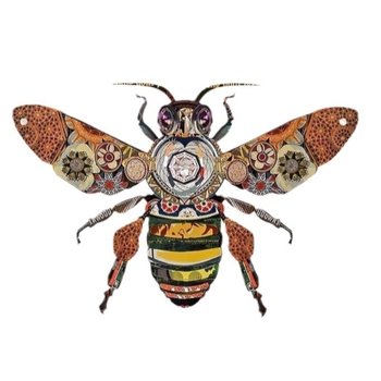 Fém méh falidísz – vintage stílusú, nappaliba való, modern és egyszerű