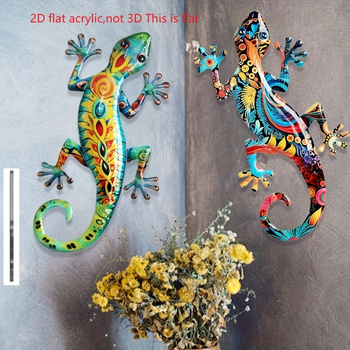 Ακρυλικό έργο τοίχου με γκέκο – εξωτερική κρεμαστή διακόσμηση κήπου για φράχτη, μοντέρνο μινιμαλιστικό στυλ