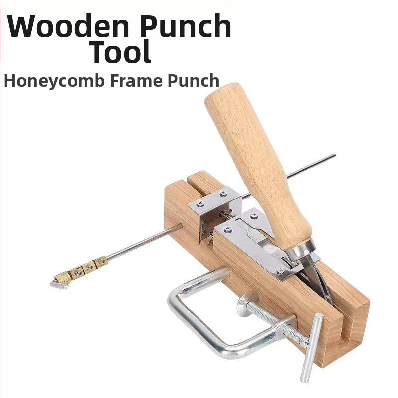 Fából készült keretlyukasztó eszköz méhészethez