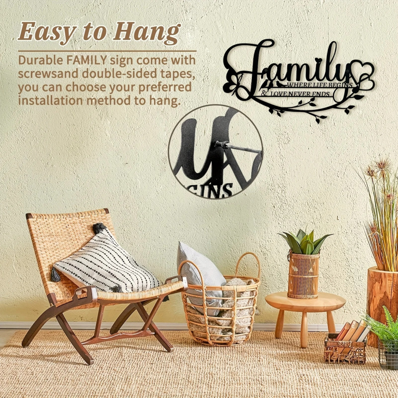 Vasból készült fali felirat: „Love Is Endless” – Geometria, modern minimál stílus, anyag: vas, tömeg: 170 g, HELLOYOUNG