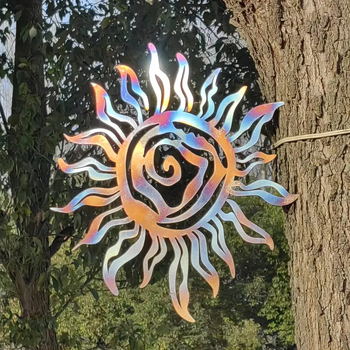 Sheng jixian Μεταλλικό γλυπτό τοίχου ήλίου — Γεωμετρική διακοσμητική τέχνη τοίχου για οικία, κήπο, γραφείο, ξενοδοχεία/εστιατόρια