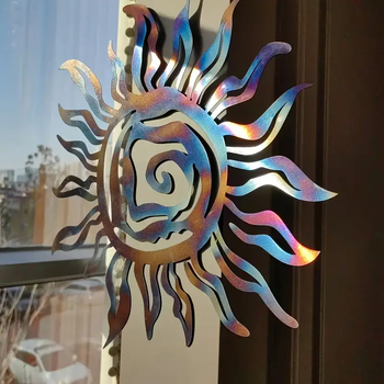 Sheng jixian Μεταλλικό γλυπτό τοίχου ήλίου — Γεωμετρική διακοσμητική τέχνη τοίχου για οικία, κήπο, γραφείο, ξενοδοχεία/εστιατόρια