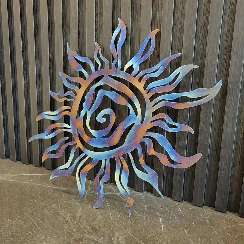 Sheng jixian Fém nap alakú falidísz — Geometriai falikép otthonra, kertbe, irodába, szállodába/étterembe