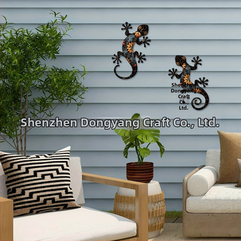 Σιδερένιο γκέκο τοίχου διακόσμηση, μεταλλικό ερπετό γκέκο για εσωτερικούς και εξωτερικούς χώρους, ζωικό διακοσμητικό σε αγροτικό στυλ