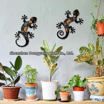 Σιδερένιο γκέκο τοίχου διακόσμηση, μεταλλικό ερπετό γκέκο για εσωτερικούς και εξωτερικούς χώρους, ζωικό διακοσμητικό σε αγροτικό στυλ
