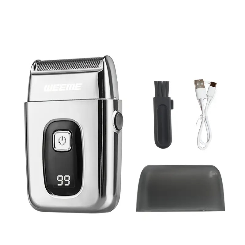 Elektrinis vyriškas skustuvas su šepetiniu varikliu, įkraunamas, veikimo trukmė 1 val., nuimama ir plaunama galvutė, triukšmas mažiau nei 36 dB