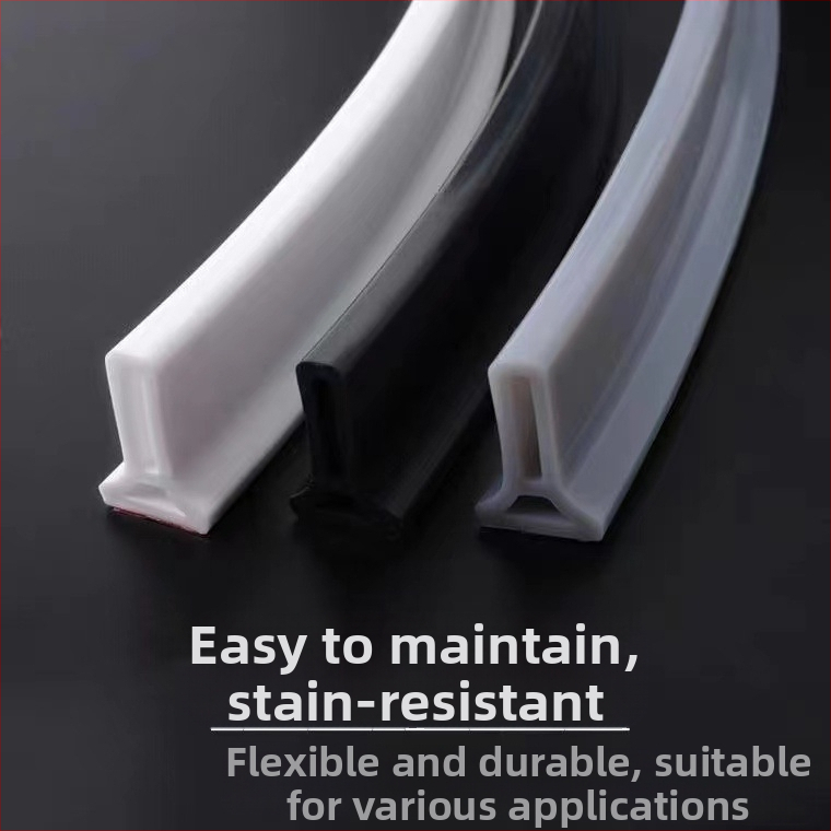 Т-образна силиконова лента за баня за интегрирана душ зона – самозалепваща, водоустойчива преграда за разделяне на сухо и мокро