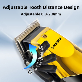 Електрически подстригвач за коса с цифров дисплей, безжичен, двигател с четки, ножове от неръждаема стомана, вградена батерия 1000-1200 mAh