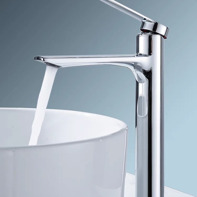 Robinet pentru chiuvetă de masă, apă caldă și rece, cu un singur orificiu, model PS-3002, aliaj de zinc, cartuș ceramic, certificare CE, 0–100°C