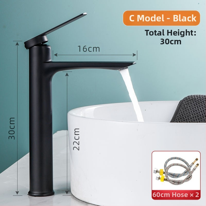 Stolný kohútik na umývadlo, teplá a studená voda, s jedným otvorom, PS-3002 model, zliatina zinku, keramická kartuša, CE certifikát, 0–100°C