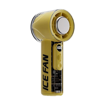 Χειροκίνητος ανεμιστήρας ψύξης, φορητός με USB φόρτιση, ενσωματωμένη μπαταρία, 6 ταχύτητες, διαφανές περίβλημα, μοτέρ χωρίς ψήκτρες