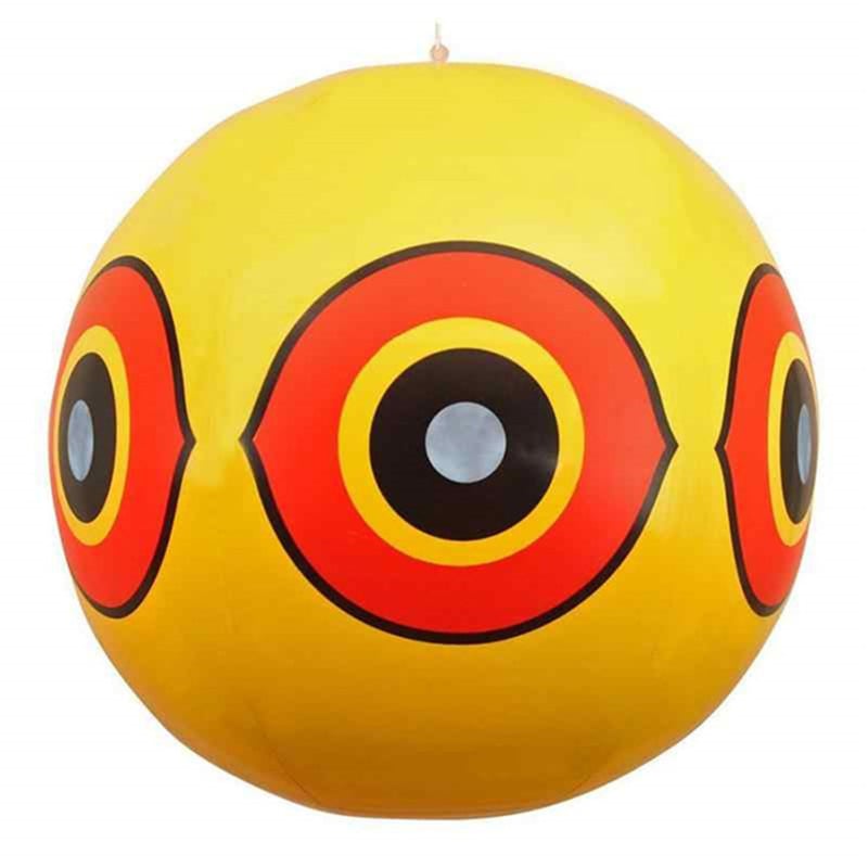 Paukščių atbaidymo balionas – plastikinis apvalus žaislinis balionas su atsispindinčiais akių lipdukais