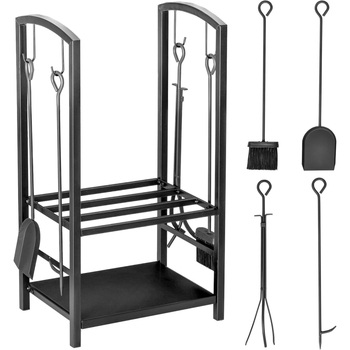 Φορητή ραφιέρα από ανοξείδωτο ατσάλι για καυσόξυλα, βαριά κατασκευή, κατάλληλη για εσωτερικούς και εξωτερικούς χώρους, 2 επίπεδα, έτοιμη για μετακινήσεις