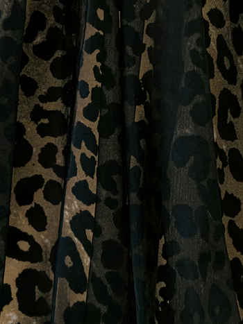 Φούστα midi σε Α-line με λεοπάρ εκτύπωση, από διχτυωτό ύφασμα, πολυεστέρας ≥95%