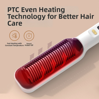 Plaukų tiesinimo šukos su titanio-turmalino danga, neigiamų jonų technologija, 15 lygių temperatūros reguliavimas, 45W 220V (laidas)