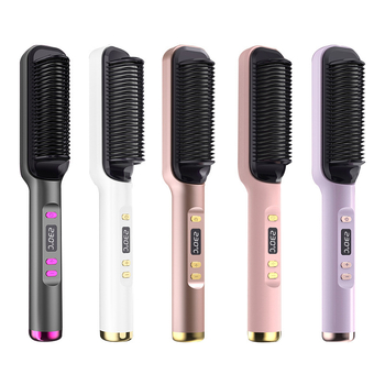Plaukų tiesinimo šukos su titanio-turmalino danga, neigiamų jonų technologija, 15 lygių temperatūros reguliavimas, 45W 220V (laidas)