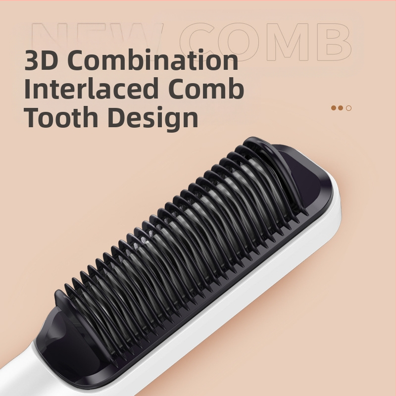 Гребен за изправяне на коса с титано-турмалиново покритие, отрицателни йони, 15-степенно управление на температурата, 45W при 220V (свързан)