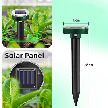 Ηλιακό υπερηχητικό πολλαπλό αποτρεπτικό για τον κήπο – τρωκτικά, φίδια, πουλιά, έντομα και γάτες; Τάση 1,2 V; Διάστημα υπερήχων 20 s; Κέλυφος ABS+PP