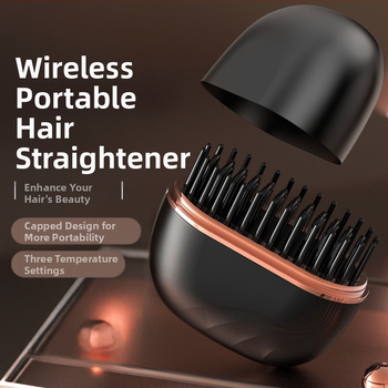 Mini belaidė plaukų tiesinimo šukos – nešiojamos, dviguba funkcija tiesinimui ir garbanoms, keraminė šiluma, 25W, stilizavimas per 3–5 minutes