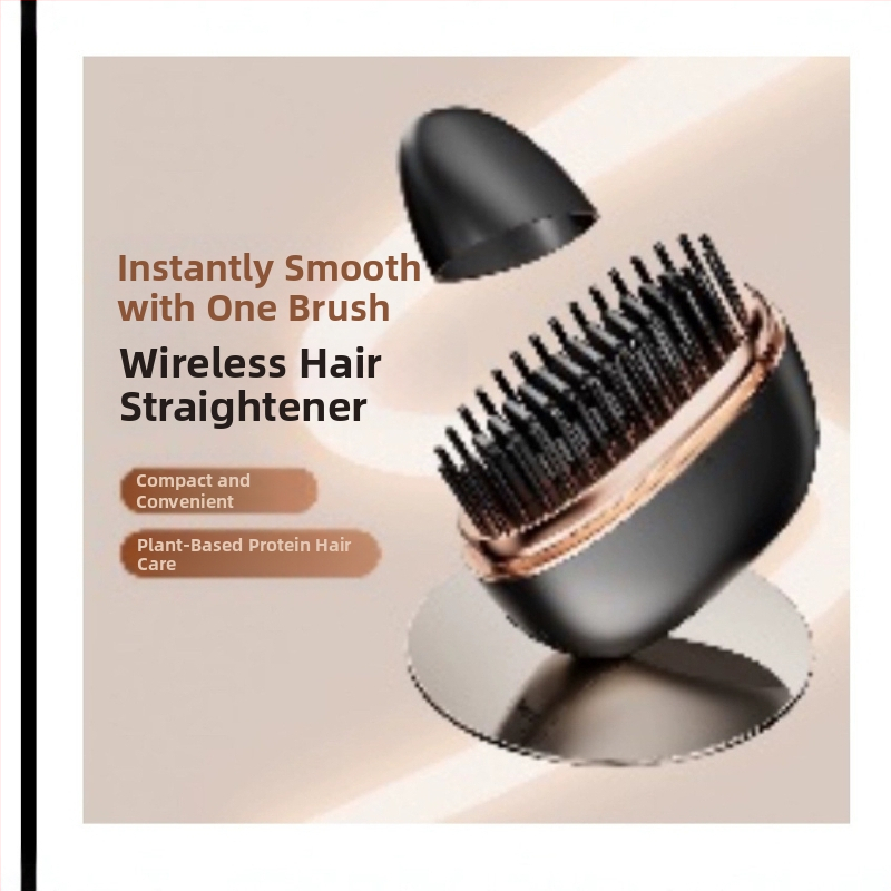 Мини безжичен гребен за изправяне на коса — преносим, двоен за изправяне и къдрене, керамична топлина, 25W, стилизиране за 3–5 мин