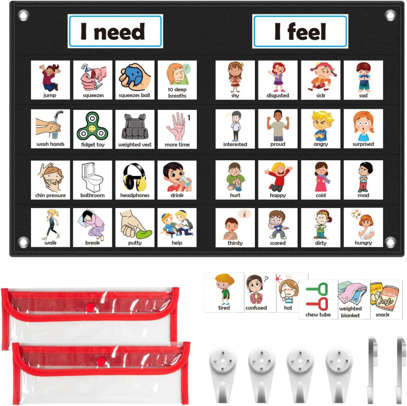 Kišeninė diagrama socialiniams ir emociniams mokymams (Vaizdinis ir intelektualus vystymasis, Modelis: Autizmo vaizdinio elgesio valdymas, Medžiaga: Oxford drobė, Funkcija: Daugiafunkcinė)
