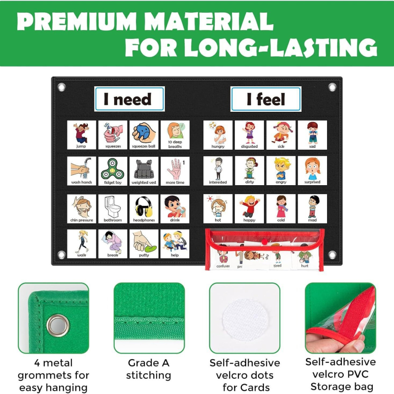 Kišeninė diagrama socialiniams ir emociniams mokymams (Vaizdinis ir intelektualus vystymasis, Modelis: Autizmo vaizdinio elgesio valdymas, Medžiaga: Oxford drobė, Funkcija: Daugiafunkcinė)