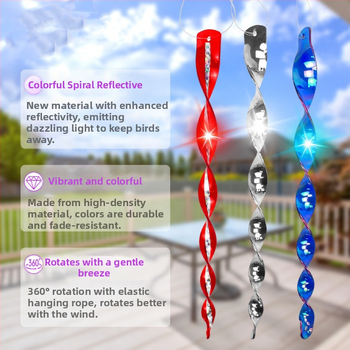 Αντανακλαστική ράβδος απομάκρυνσης πουλιών, σετ 10 τεμαχίων, μάρκα Min yin, για διακόσμηση κήπου και απομάκρυνση πουλιών, ανθεκτική