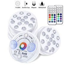 RGB nardymo LED šviesa su nuotolinio valdymo, IP67 atsparus vandeniui, 10 LED akvariumui ir baseinui