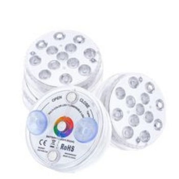 RGB nardymo LED šviesa su nuotolinio valdymo, IP67 atsparus vandeniui, 10 LED akvariumui ir baseinui