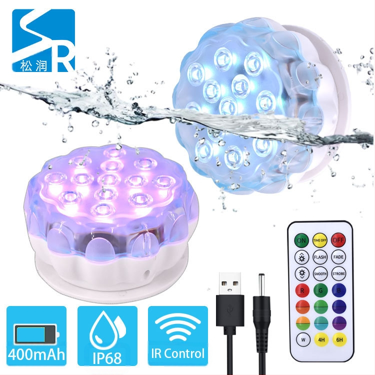 Merulė LED šviesa su nuotolinio valdymo, 5V įvadas, 13 LED, IP68 vandeniui atspari, 30 000 valandų tarnavimo laikas, tinkama akvariumams ir vandens dekoracijoms