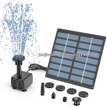 Išorinis saulės fontanas: keturkampė plūduriuojanti vandens siurblys, akmeninis baseinas, sodo paukščių vonia purkštuvs — modelio purškimas, kilmė: Shenzhen