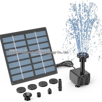 Išorinis saulės fontanas: keturkampė plūduriuojanti vandens siurblys, akmeninis baseinas, sodo paukščių vonia purkštuvs — modelio purškimas, kilmė: Shenzhen