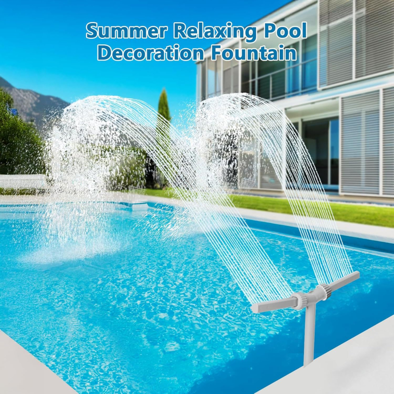 Baseino dviejų purkštukų fontano laikiklis, plastikas, modelis 2025, skirtas plaukimui ir vandens pramogoms