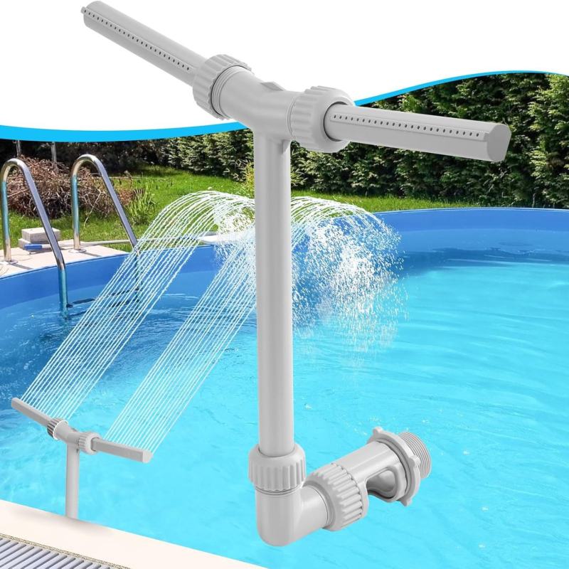 Baseino dviejų purkštukų fontano laikiklis, plastikas, modelis 2025, skirtas plaukimui ir vandens pramogoms