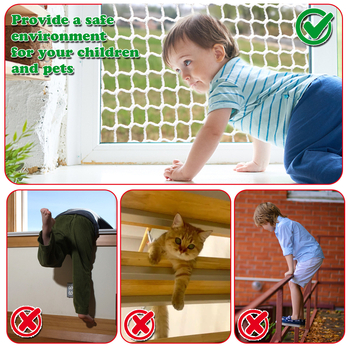 Apsauginis tinklas laiptams, balkonui ir langams be mazgų tinklo, katėms ir šunims atsparus, apsauga nuo kritimo