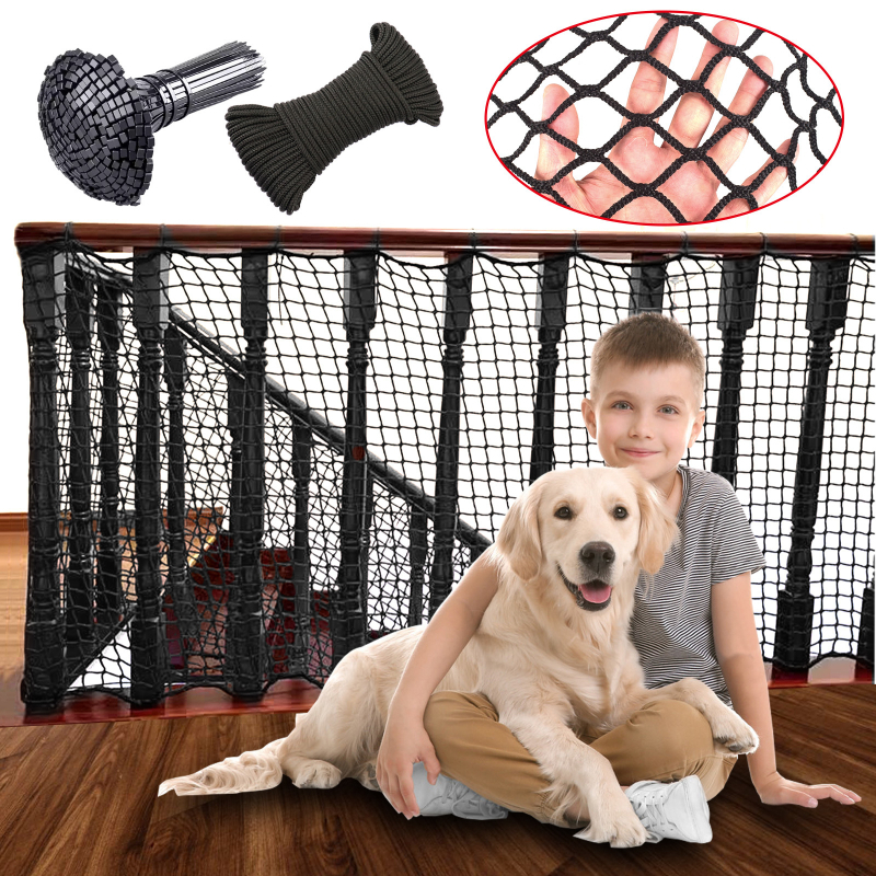 Apsauginis tinklas laiptams, balkonui ir langams be mazgų tinklo, katėms ir šunims atsparus, apsauga nuo kritimo