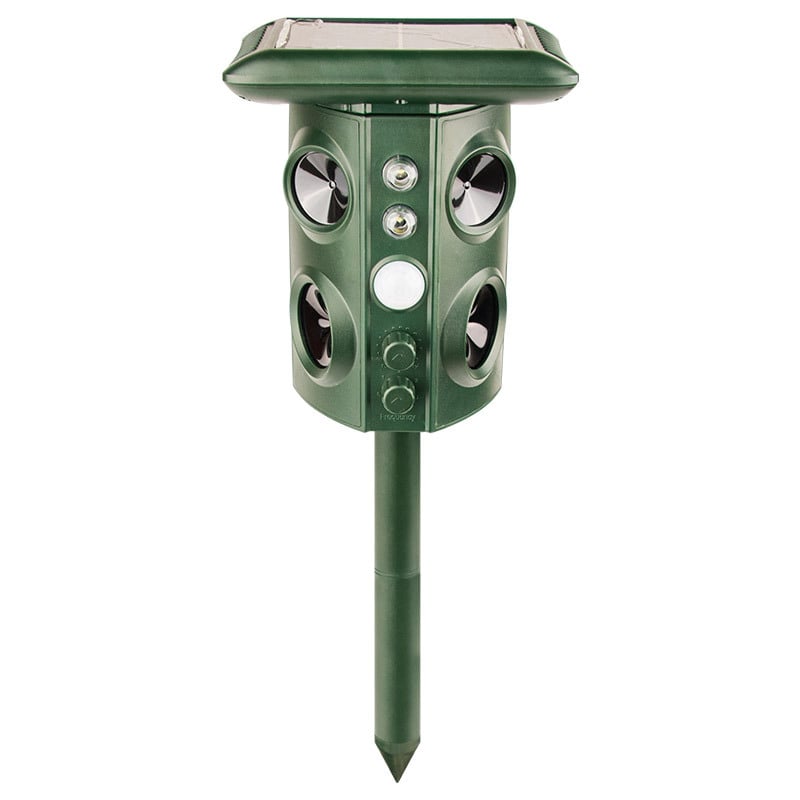 Kültéri állatriasztó - 12V, 5W, ultrahangos tartomány 13,5–45,5 kHz, modell 669A, oszlopos kialakítás