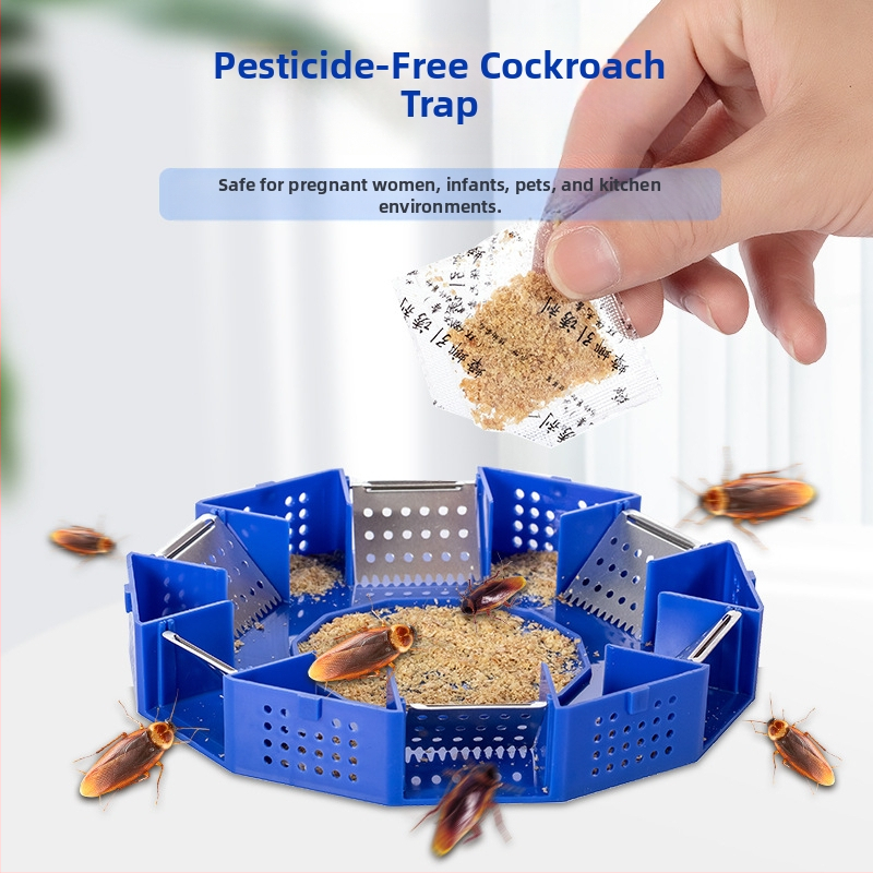 Prūsakų gaudyklė su apvalia forma ir šešiomis durimis, dangtelis užsifiksuoja, fizinis gaudymas, namų naudojimui Ling feng